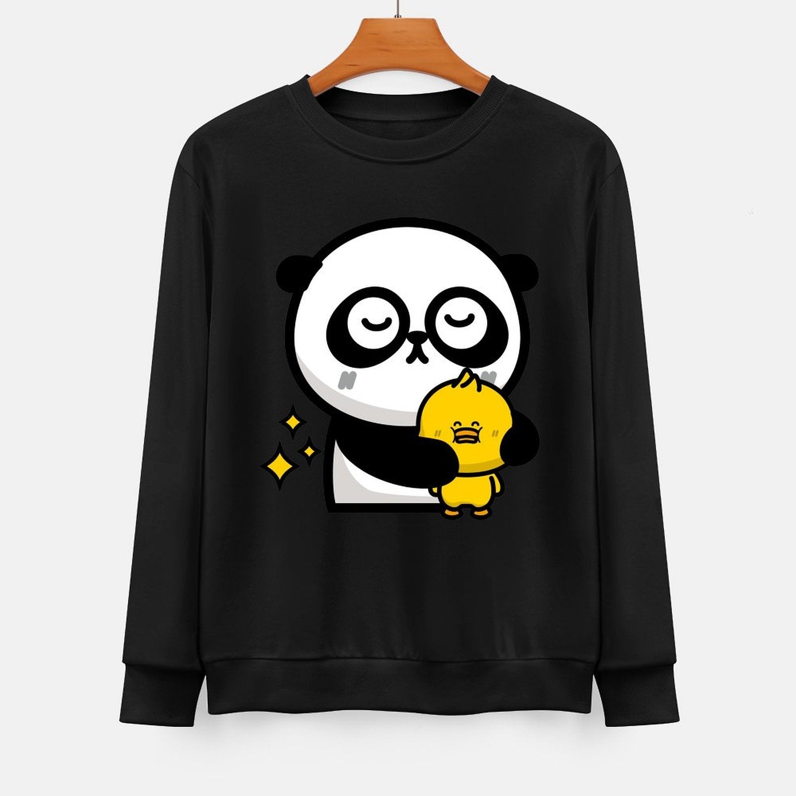 Front Patterned Long Sleeve TopHeat-Transfer Crisp Print